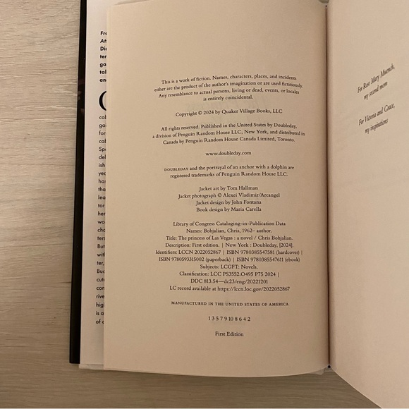 The Princess of Las Vegas – Chris Bohjalian – 1st Ed HC 2024 – Dust Jacket VG - Picture 6 of 6